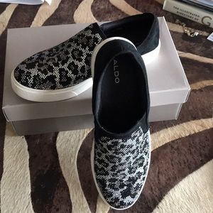 Aldo -Size 8 Leopard slip on tennis shoes